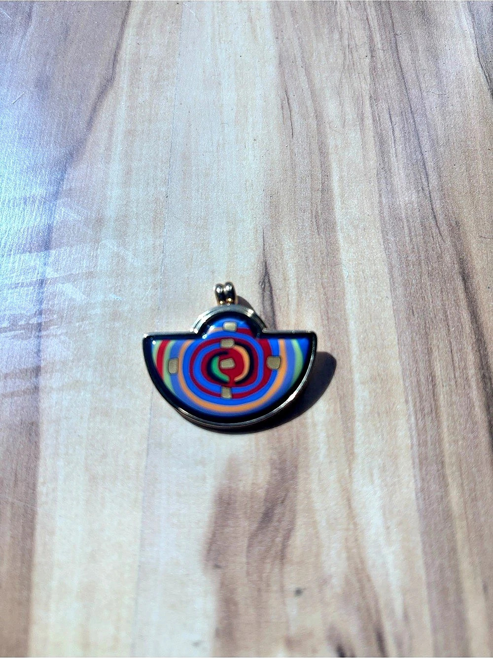 Freywille Small Half-Moon Pendant Necklace Blue & Multicolor